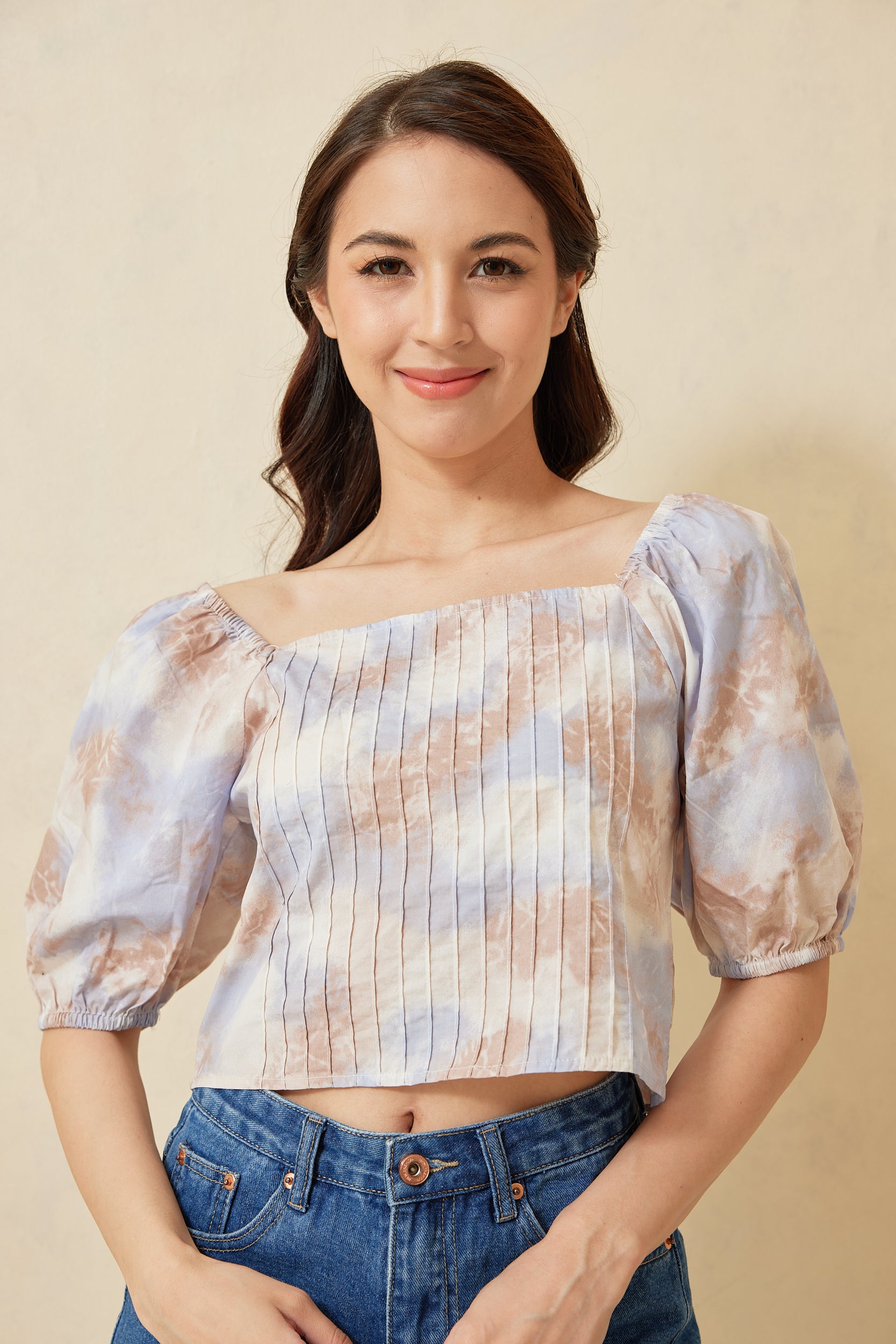 Angea Puff Sleeves Crop Top