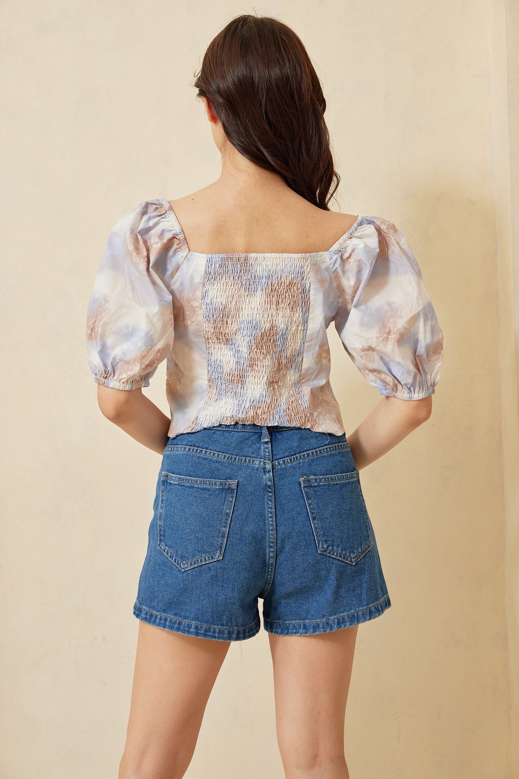 Angea Puff Sleeves Crop Top