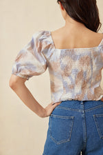 Load image into Gallery viewer, Angea Puff Sleeves Crop Top
