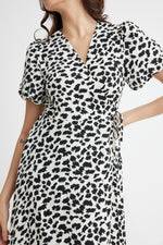 Load image into Gallery viewer, Jacylie Midi Wrap Dress in Black
