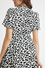 Load image into Gallery viewer, Jacylie Midi Wrap Dress in Black
