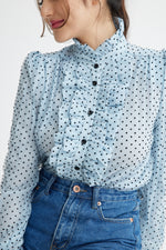 Load image into Gallery viewer, Zelle Polka Dot Long Sleeve Top
