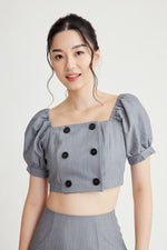 Load image into Gallery viewer, Friday Button Down Crop Top
