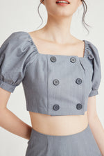 Load image into Gallery viewer, Friday Button Down Crop Top
