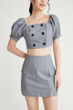 Load image into Gallery viewer, Friday Button Down Crop Top
