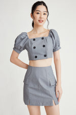 Load image into Gallery viewer, Friday Button Down Crop Top
