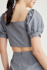 Load image into Gallery viewer, Friday Button Down Crop Top
