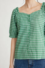 Load image into Gallery viewer, Indi Button Down Gingham Top
