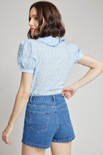 Load image into Gallery viewer, Stella Eyelet Oversized Collar Top
